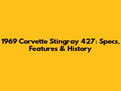 1969 Corvette Stingray 427: Specs, Features & History