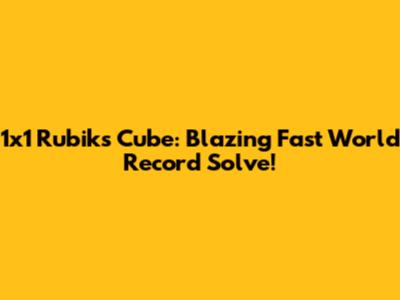 1x1 Rubik's Cube: Blazing Fast World Record Solve!