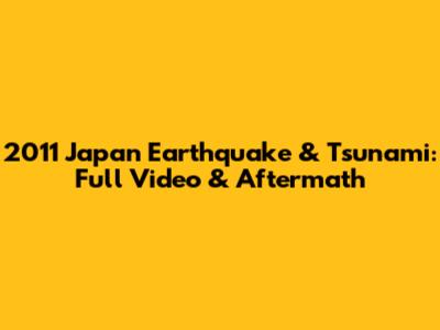 2011 Japan Earthquake & Tsunami: Full Video & Aftermath