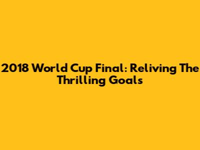 2018 World Cup Final: Reliving The Thrilling Goals