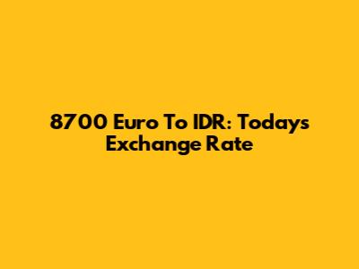 8700 Euro To IDR: Today's Exchange Rate