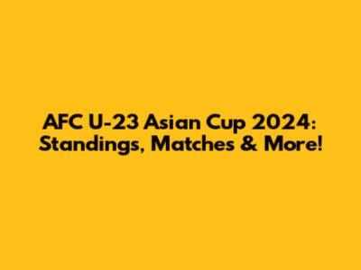 AFC U-23 Asian Cup 2024: Standings, Matches & More!