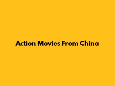 Action Movies From China