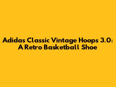 Adidas Classic Vintage Hoops 3.0: A Retro Basketball Shoe