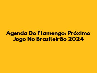 Agenda Do Flamengo: Próximo Jogo No Brasileirão 2024