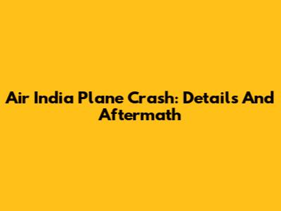Air India Plane Crash: Details And Aftermath