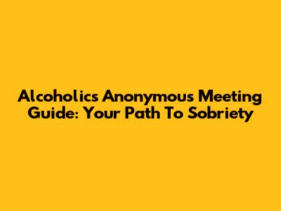 Alcoholics Anonymous Meeting Guide: Your Path To Sobriety