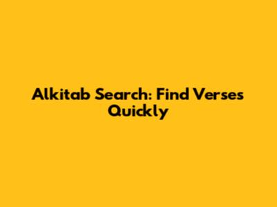 Alkitab Search: Find Verses Quickly