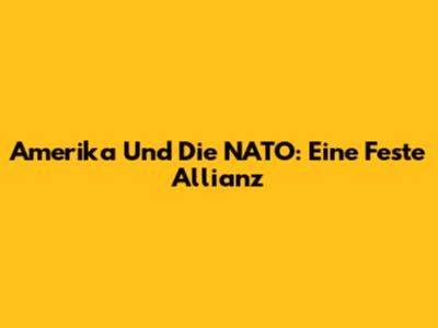 Amerika Und Die NATO: Eine Feste Allianz