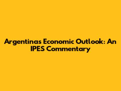 Argentina's Economic Outlook: An IPES Commentary