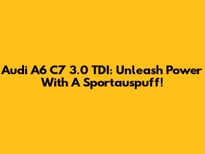 Audi A6 C7 3.0 TDI: Unleash Power With A Sportauspuff!
