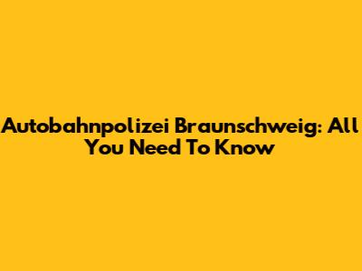 Autobahnpolizei Braunschweig: All You Need To Know