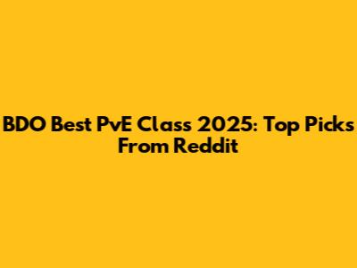 BDO Best PvE Class 2025: Top Picks From Reddit