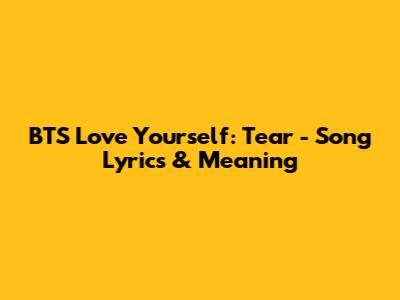 BTS Love Yourself: Tear - Song Lyrics & Meaning