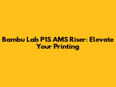Bambu Lab P1S AMS Riser: Elevate Your Printing