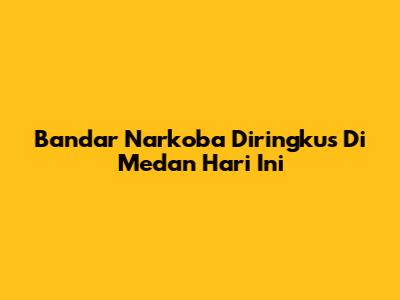 Bandar Narkoba Diringkus Di Medan Hari Ini