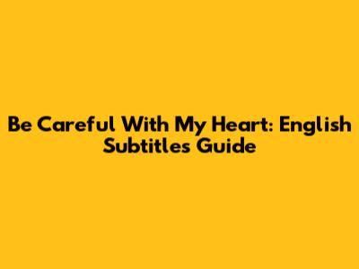 Be Careful With My Heart: English Subtitles Guide