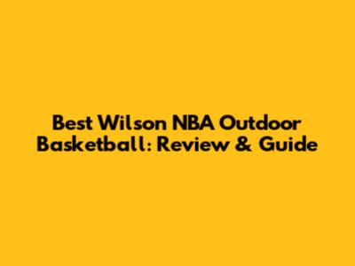 Best Wilson NBA Outdoor Basketball: Review & Guide