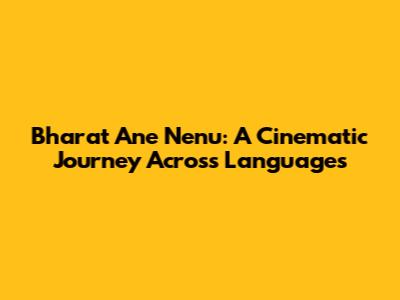 Bharat Ane Nenu: A Cinematic Journey Across Languages