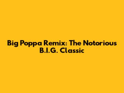 Big Poppa Remix: The Notorious B.I.G. Classic