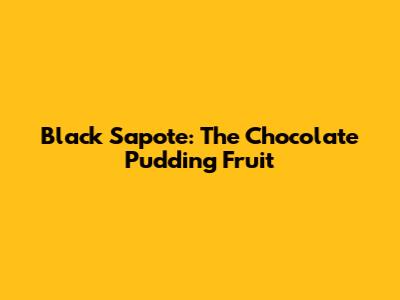 Black Sapote: The Chocolate Pudding Fruit