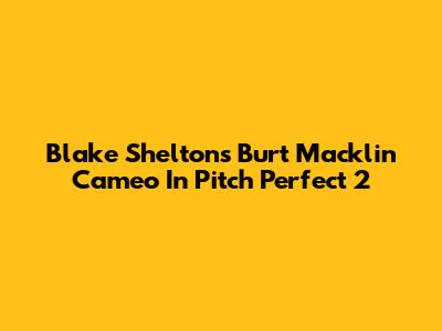 Blake Shelton's Burt Macklin Cameo In Pitch Perfect 2