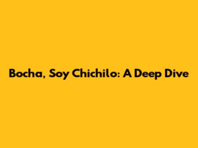 Bocha, Soy Chichilo: A Deep Dive
