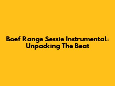 Boef "Range Sessie" Instrumental: Unpacking The Beat