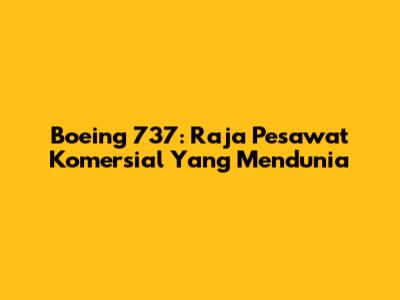 Boeing 737: Raja Pesawat Komersial Yang Mendunia