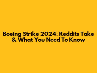 Boeing Strike 2024: Reddit's Take & What You Need To Know