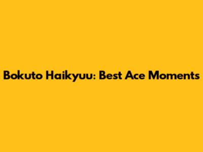 Bokuto Haikyuu: Best Ace Moments