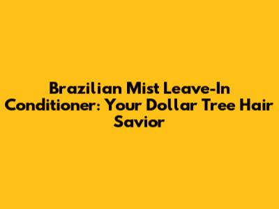 Brazilian Mist Leave-In Conditioner: Your Dollar Tree Hair Savior