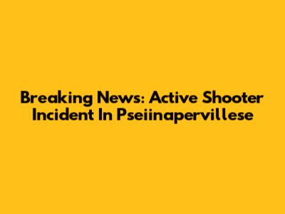 Breaking News: Active Shooter Incident In Pseiinapervillese