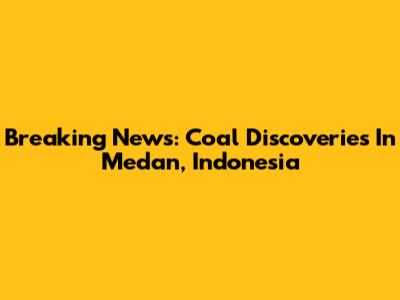 Breaking News: Coal Discoveries In Medan, Indonesia