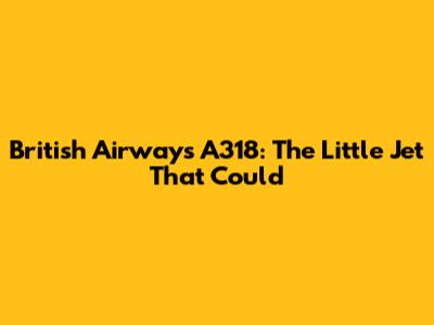 British Airways A318: The Little Jet That Could