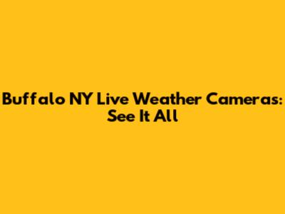 Buffalo NY Live Weather Cameras: See It All