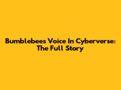 Bumblebee's Voice In Cyberverse: The Full Story