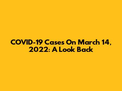 COVID-19 Cases On March 14, 2022: A Look Back