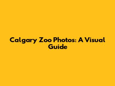 Calgary Zoo Photos: A Visual Guide