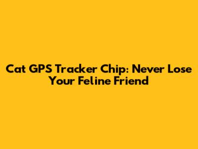 Cat GPS Tracker Chip: Never Lose Your Feline Friend