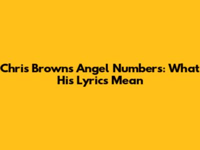 Chris Brown's Angel Numbers: What His Lyrics Mean