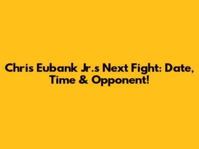 Chris Eubank Jr.'s Next Fight: Date, Time & Opponent!