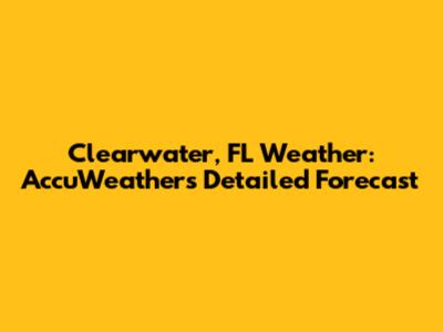 Clearwater, FL Weather: AccuWeather's Detailed Forecast