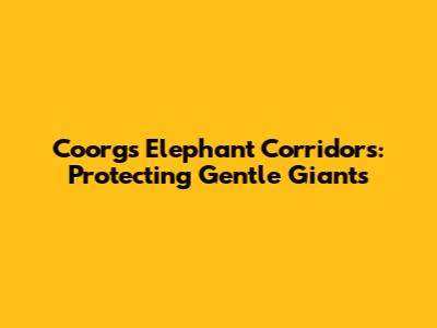 Coorg's Elephant Corridors: Protecting Gentle Giants