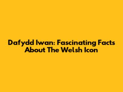 Dafydd Iwan: Fascinating Facts About The Welsh Icon