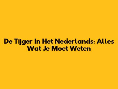 De Tijger In Het Nederlands: Alles Wat Je Moet Weten