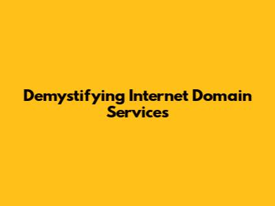 Demystifying Internet Domain Services