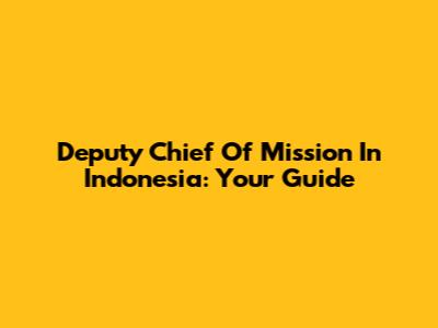 Deputy Chief Of Mission In Indonesia: Your Guide