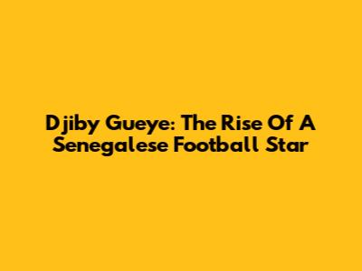 Djiby Gueye: The Rise Of A Senegalese Football Star