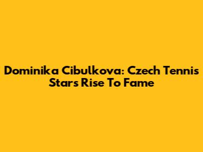 Dominika Cibulkova: Czech Tennis Star's Rise To Fame